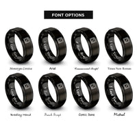 font options for inside engraving on black square rings