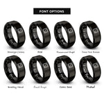 font options for inside engraving on black square rings