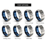 font options for inside engraving on blue & gray square rings