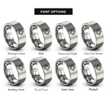 font options for inside engraving on grey square rings