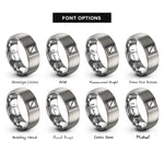font options for inside engraving on silver square rings