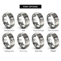 font options for inside engraving on silver square rings