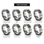 font options for inside engraving on gray square rings
