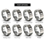 font options for inside engraving on silver square rings