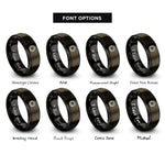 font options for inside engraving on gunmetal & black square knotwork rings