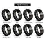 font options for inside engraving on black square maze rings