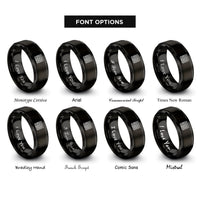 font options for inside engraving on black square maze rings