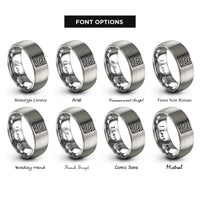 font options for inside engraving on grey square maze rings