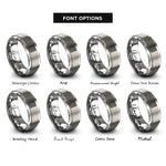 font options for inside engraving on grey square maze rings