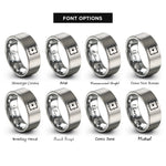 font options for inside engraving on grey square reticle rings