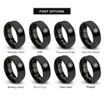 font options for inside engraving on black square shield rings