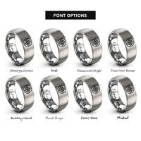 font options for inside engraving on grey square shield rings