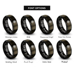 font options for inside engraving on gunmetal & black square shield rings