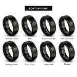 font options for inside engraving on black square wave rings