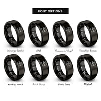 font options for inside engraving on black square wave rings