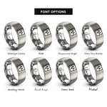 font options for inside engraving on gray square wave rings