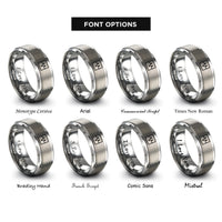 font options for inside engraving on gray square wave rings