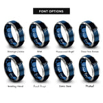 font options for inside engraving on blue & grey squash lunge rings