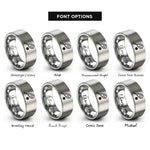 font options for inside engraving on grey squash racket rings