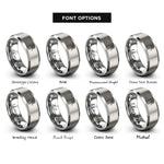 font options for inside engraving on gray squash racquet ball rings