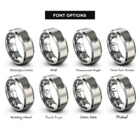 font options for inside engraving on gray squash racquet ball rings