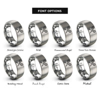 font options for inside engraving on grey squash racquets rings