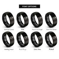font options for inside engraving on black squeeze bottle rings
