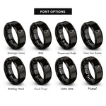 font options for inside engraving on black squeeze bottle rings