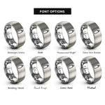 font options for inside engraving on silver squeeze bottle rings