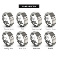 font options for inside engraving on silver squeeze bottle rings