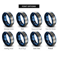 font options for inside engraving on blue & gray squid rings
