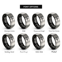 font options for inside engraving on black & silver st brigids cross rings
