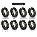 font options for inside engraving on black & grey st brigids cross rings