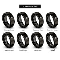 font options for inside engraving on black st brigids cross rings