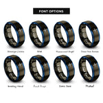 font options for inside engraving on gunmetal & blue st brigids cross rings