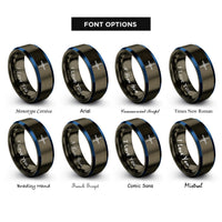 font options for inside engraving on gunmetal & blue st brigids cross rings