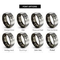font options for inside engraving on gunmetal & silver st brigids cross rings