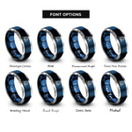 font options for inside engraving on blue & gray stability ball mat rings