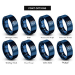 font options for inside engraving on blue stability ball mat rings