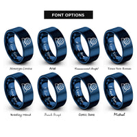 font options for inside engraving on blue stability ball mat rings