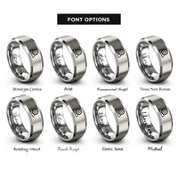 font options for inside engraving on gray stability ball mat rings