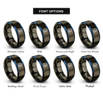 font options for inside engraving on gunmetal & blue stability ball mat rings