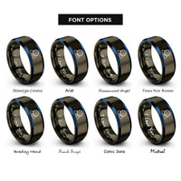font options for inside engraving on gunmetal & blue stability ball mat rings