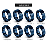 font options for inside engraving on blue stack rings