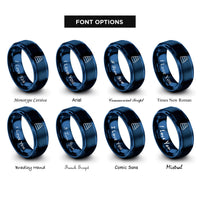 font options for inside engraving on blue stack rings
