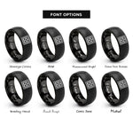 font options for inside engraving on black stack bond grid rings