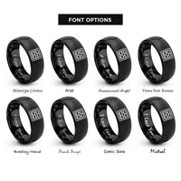 font options for inside engraving on black stack bond grid rings