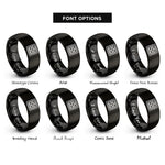 font options for inside engraving on black stack bond grid rings