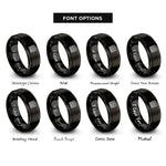 font options for inside engraving on black stack bond grid rings