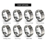 font options for inside engraving on silver stack bond grid rings